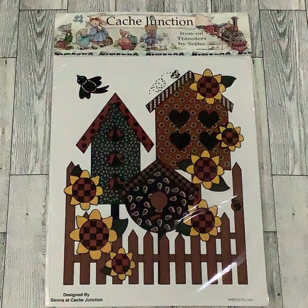 Vintage Cache junction for the birds iron on transfers new